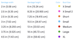 Table showing bandage dimensions and color options with corresponding Healing Slim boot sizes.