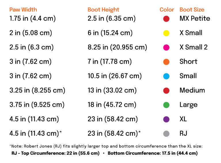 MediPaw MPD MPX Boot Size Chart 1 Soft Bandage Boot